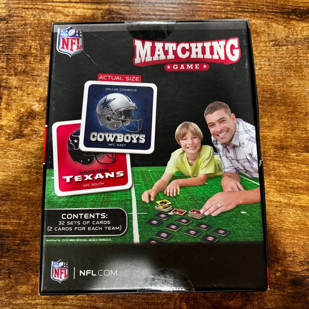 NFL Matching Cards Memory Game - New Condition